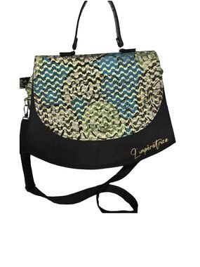L'impératrice Wax Print Satchel Shoulder Bag Crossbody Vegan Leather